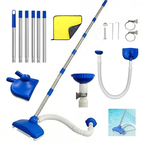 Pool Sauger Boden Pool Staubsauger mit 3.5m Schlauch Poolsauger mit Teleskopstange Umlaufwasserauslass Nutzender Pool Bodensauger Pool Sauger Bürste Starker Saugleistung Pool Bodenreiniger