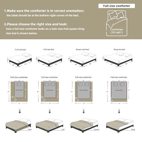 Image of Litanika Taupe Full Comforter Set, 3 Pieces Tufted Boho Farmhouse Bedding Comforter Sets, Lightweight Fluffy Comforter Bed Set for All Season (79x90In Comforter and 2 Pillowcases)