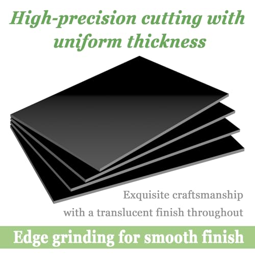 Image of 5 x 7 Black Acrylic Sheet 1 /4 inch Thick 6mm Black Plexiglass Sheet, DIY Materials for Home Decor, Handcraft, Painting, Photography,Switch Panel, Display Stand (4, 5 x 7 x 1 /4)