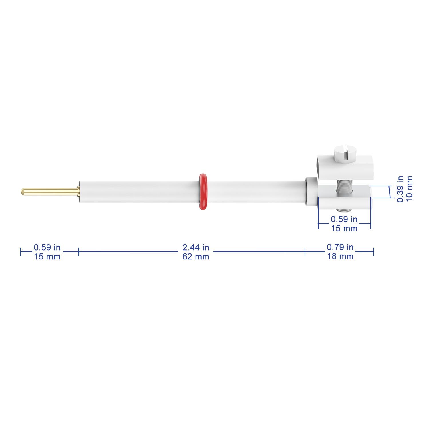 Labasics Soporte de Electrodo de Titanio PTFE, Pinza para Celdas de Electrólisis, Clip con Lámina de Titanio 10x15 mm