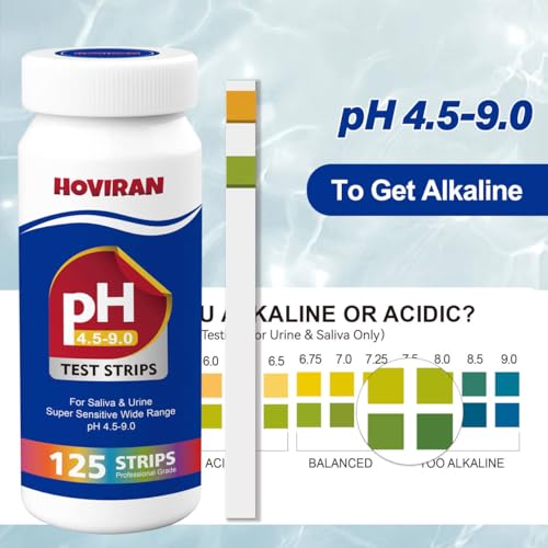 ph test strips for saliva amp urine 125 urine test strips for tracking alkaline amp acid levels in body monitor your ph level from 45-90