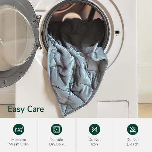 Image of Kaisa Weighted Blanket for Adults 7lbs 41 inch x 53 inch, Soft Heavy Cozy Luxury Crystal Velvet Small Weighted Lap Blanket, All-Season Blanket, Machine Washable, Light Grey-Blue