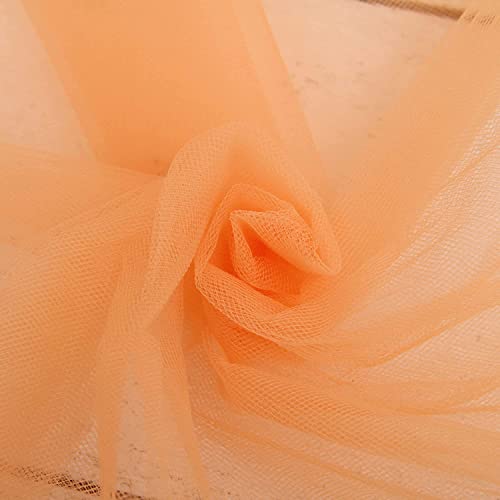 Image of Multi Purpose Solid Nylon Soft Net Combination Fabric - for Wedding, Parties, Costumes, and Decoration (32.8 x 4 Feet, Peach)