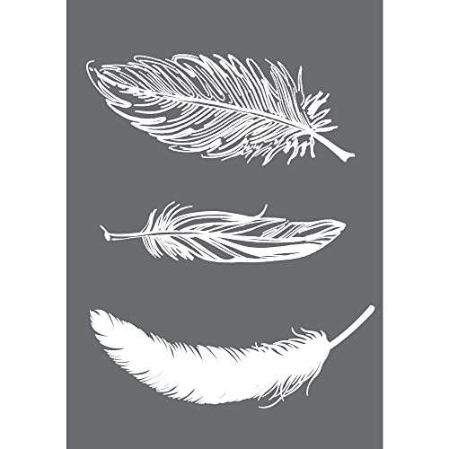 Rayher 4504000 Schablone: Federn, DIN A5, 1 Schablone + Rakel im...