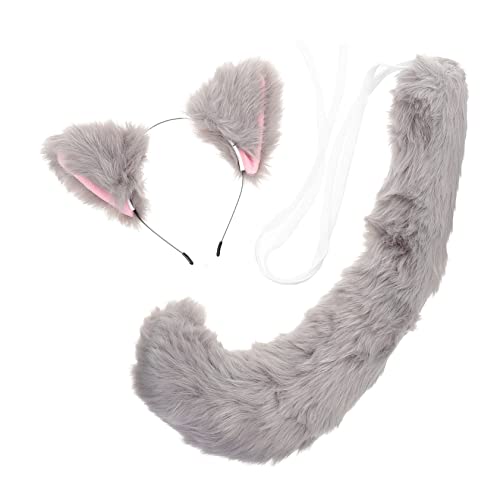 TINEASUR 1 セット 猫耳カチューシャ コスプレパーティー小道具 キツネコスプレカチューシャ hair band hairband 動物コスプレ用品 キツネ衣装小道具 kウサギの の生地