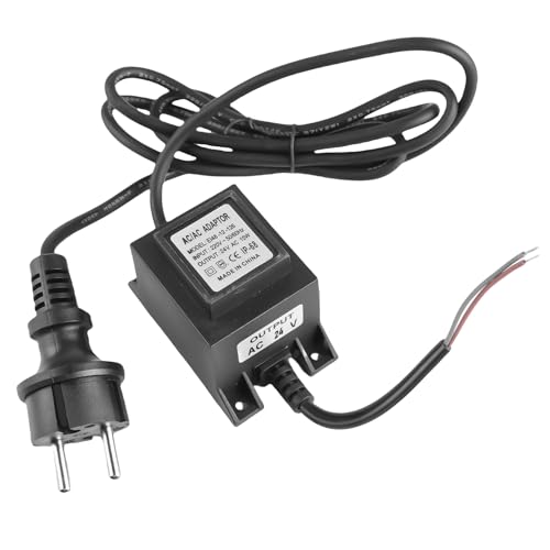 Trasformatore a LED, 24 V, AC/AC 15 W, IP68, trasformatore per luce subacquea, isolato con spina, driver LED esterno per illuminazione a LED e pompe per laghetti (nero)
