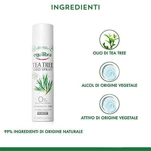 Equilibra Corpo, Tea Tree Deo Spray, Deodorante