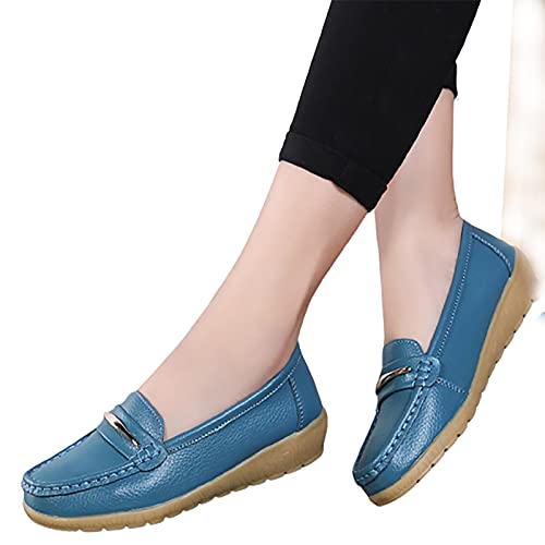 JXpxbao Orthopädische Damen-Slipper - Lederschuhe Mit Keilabsatz EU 35-43