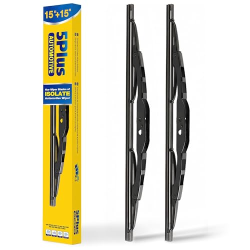 Image of 15 inch+15 inch Windshield Wiper Blades Replacement for Jeep Wrangler JK 2007 2008 2009 2010 2011 2012 2013 2014 2015 2016 2017 Original Factory Quality Fit for U /J HOOK Front Wipers Arm(Pack of 2)