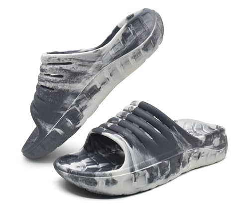 Image of GPOS Mens Sport Recovery Sandals Plantar Fasciitis Thick Cushion Slides Sandals Lightweight Comfort Orthotic Slippers