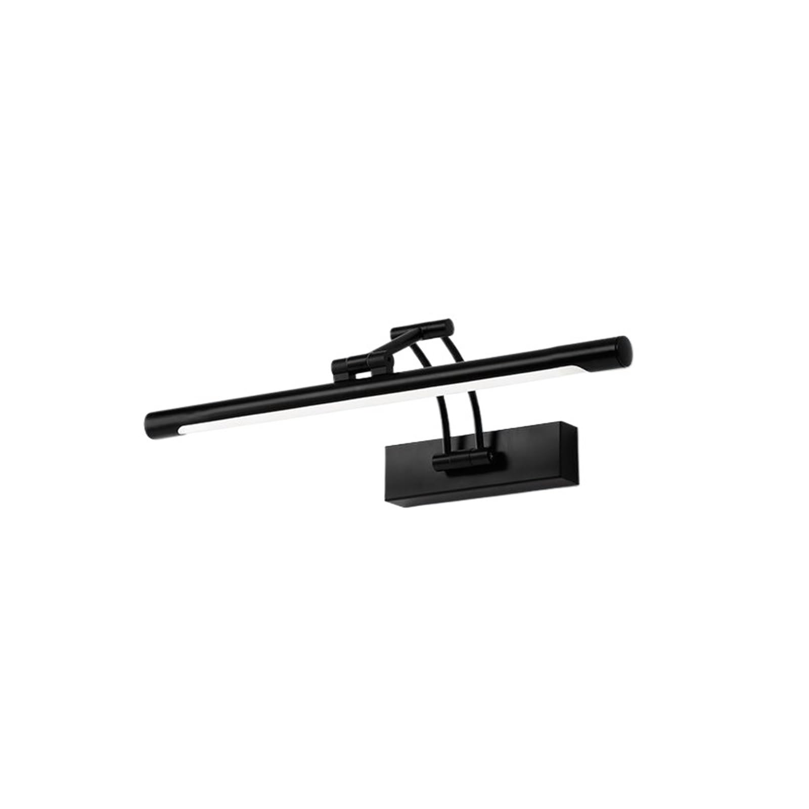 CUDTAPI Bathroom Mirror Wall Lamp, LED Metal Foldable Cabinet Sconce Lighting Fixture, Nordic Simple Modern Dressing Table Lustre(2700-3500K,Black-56cm)