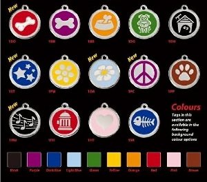 Custom Engraved Stainless Steel with Enamel Pet ID Tag - Small Dog