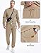 JMIERR Knit Jacquard Track Suits for Men Set 2 Piece Comfiest Airport Outfits Long Sleeve Sweatshirts & Running Joggers Sweatpants, Fall Tracksuit Sweatsuits Matching Lounge Sets, M, Khaki
