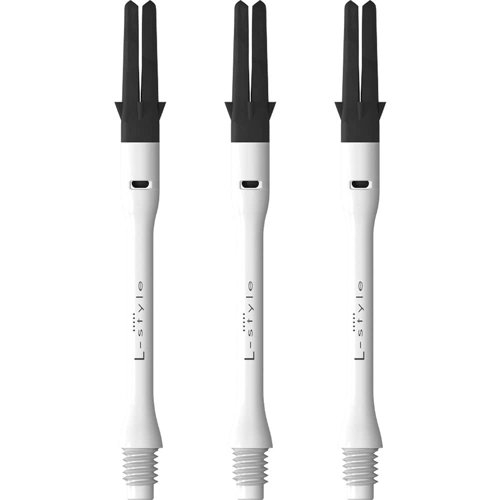 L-Style Dart Flights L-Shafts | Slim | Carbon | Silent Spin | White | 440 58mm Long (LS235) โ image 1