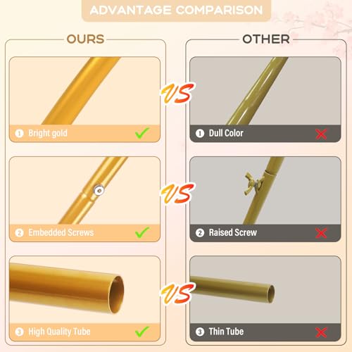 Chamvis Metal Arch Backdrop Stand, Wedding Arch Frame Flower Arch Stand Half Curve Arch Backdrop Balloon Stand for Wedding Ceremony Birthday Anniversary Baby Shower Background Decorations