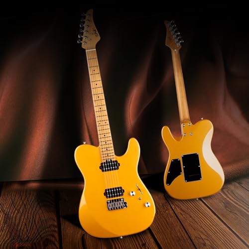 EART TL-380 6 String Solid-Body Electric Guitar Roasted Mahogany Body Maple Neck, Available in Gloss Finishes,Right by EART - Image 6
