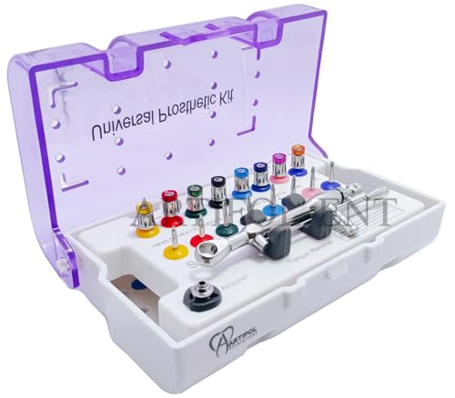 Artifol 2025 Dental Implant Prosthetic Kit – 17-Piece Universal Torque Wrench Set with Screwdrivers & Ratchet Drivers | 10-70Ncm Adjustable | Fully Autoclavable Implant Repair Tools # OS1062