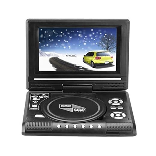 9,8 Tums Bärbar Mobil Dvd Med Mini-Tv Inbyggt Batteri-Tv Svart Eu