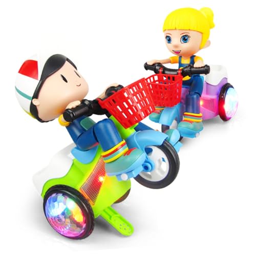 FELTECHELECTR Tricycle Toy Boys and Girls Stunt Cycle Creative Motion Activated Toy for Girls Random