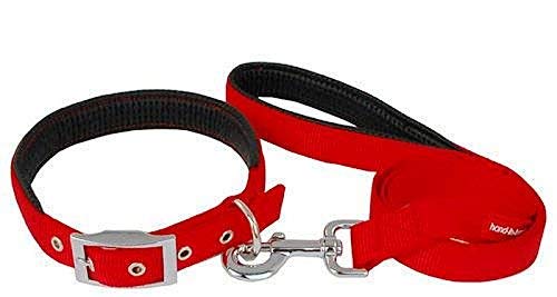 PSK PET MART Padded Nylon Dog Collar and Leash Set, Red, (1 Inch) (B08K7HB29C) Amazon Price History, Amazon Price Tracker