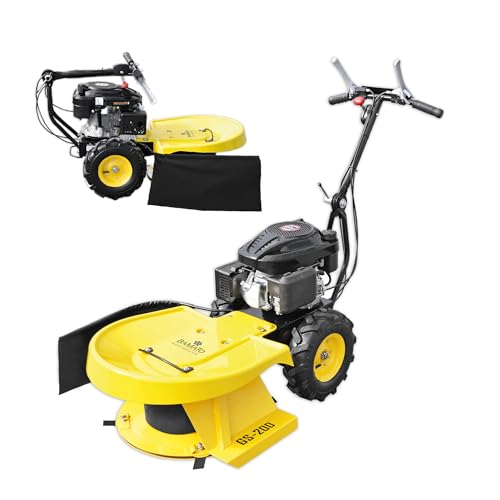BAMATO Hochgrasschneider Kreiselmäher GS-200 | mit LONCIN Motor | 4 Klingen | 580 mm Schnittbreite | Reversierstarter | Für große Rasenflächen | Rasenmäher Radantrieb Benzin Perfekt für hohes Gras