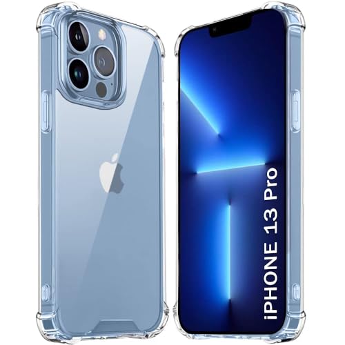 iPhone 13 Pro Case Cover Clear Back Air Cushion Soft Silicone Shockproof Protective Bumper Shell Corner for iPhone 13 Pro by Emodil (Clear)