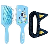 LUV HER Licenced Bluey Kids Hair Brush & Spa Headband Set for Girls - Features Bluey - Fun Grooming Kit for Detangling, Styling & Skincare - Soft & Stretchy One Size, Ages 3+
