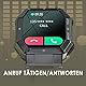 Militär Uhr Smartwatch Herren Armbanduhr mit Telefonfunktion 1,85 Zoll IP68 Wasserdicht Sportuhren Outdoor Tactical Watch Military Smartwatches Schwarz Fitnessuhr mit Blutdruckmessung Schrittzähler