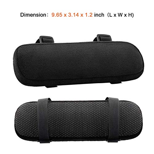 Mosiso Chair Armrest Pads (2 Pack), Memory Foam Home/Office Chair Arm Rest Covers Comfy Computer Gaming Chair Cushion Removable Washable Elbow Support Forearm Pressure Relief, Black #TOP6
