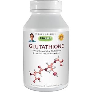 ANDREW LESSMAN Glutathione 250 mg – 60 Capsules – Powerful Antioxidant, Reduces Oxidative Stress. Bioavailable, Protects Cells, Tissues and Organs. Supports Immune Health. Easy-to-Swallow Capsules.