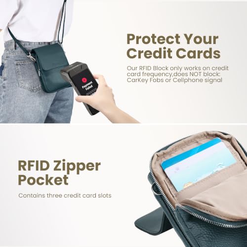 Image of befen Genuine Leather Crossbody Bags for Women, Cell Phone Cross body Purse Bag with RFID Blocking Card Slots