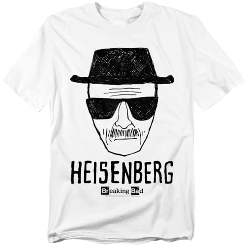 Popfunk Breaking Bad Hand Drawn Heisenberg T-Shirt (Large, White)