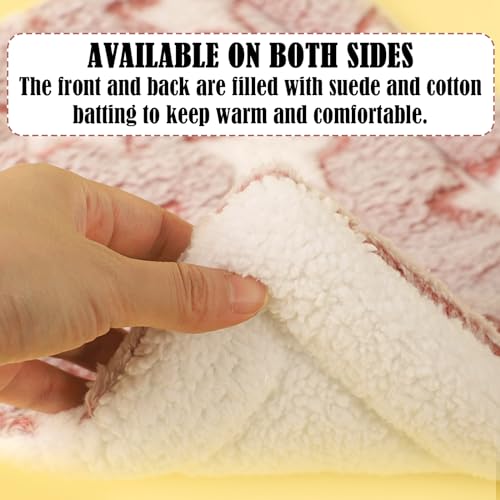 TYXHXTF 3 Stück Kleintier Plüschbett, Warme Flauschige Plüschbett für Kleine Tiere, Meerschweinchen Zubehoer, Nagerteppich, für Kaninchen, Chinchilla, Eichhörnchen, Meerschweinchen