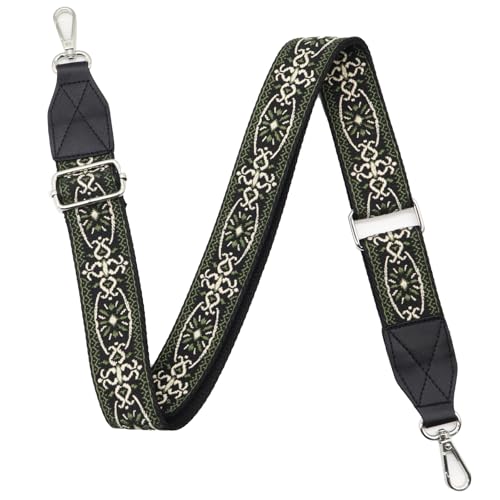 Image of Purse Strap,1.5 inch Leather End Shoulder Strap Adjustable Replacement,Retro Multi-Pattern Crossbody Bag Straps