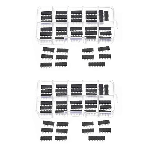 Rastapulz 80 unidades 74HCxx + kit de gama de lógica IC de la serie 74LSxx, chip digital integrado (40 unidades 74HCxx + 40 unidades 74LSxx)