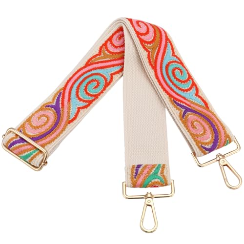 Image of Crochet Flower Purse Strap,Knit Wide Replacement Crossbody for Shoulder Strap Bag Adjustable 2inch Guitar Strap