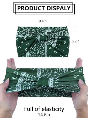 Image of Awumbuk Wide Headbands for Women Knotted No Slip Head Bands Soft Turban Headband Hair Accessories Boho African Solid Color Head Wraps for Women Yoga Workout (Nature)