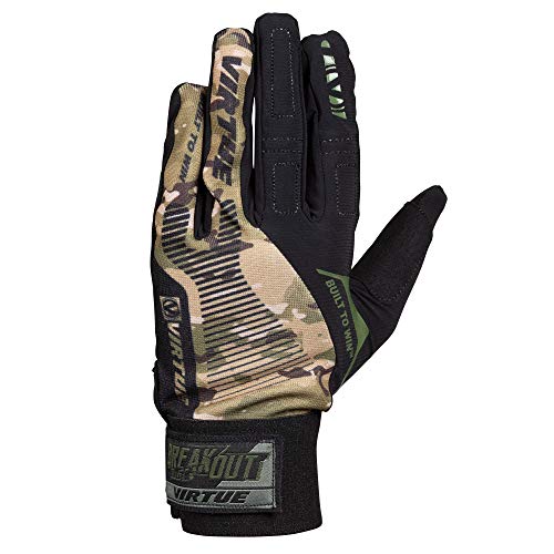 VIRTUE Breakout Gloves - Ripstop Full Finger Paintball Gloves - Camo (XL)
