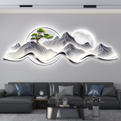 LYGXKRVU 3D Wall Art Decor, 3D Mountain-Pine Wall Art With