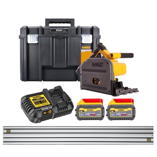 Dewalt DCS520T2 54v XR FLEXVOLT Cordless Plunge Saw 165mm -2X 6.0ah + Guide Rail