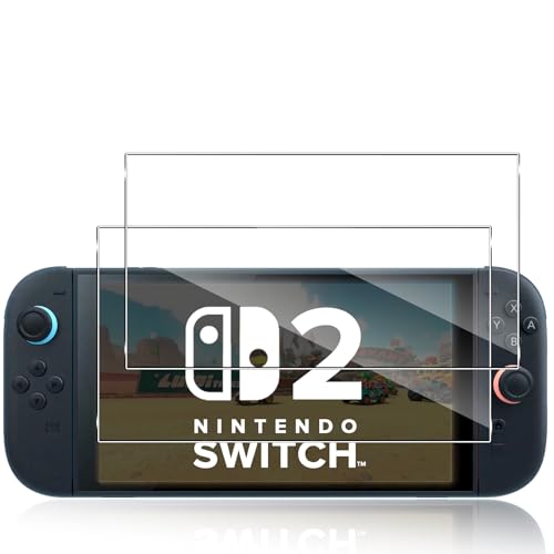 Lutree pour Nintendo Switch 2 2025 Verre Trempé, 2 Pièces 9H Dureté HD Protecteurs d'écran, Anti-Rayures Sans Bulles Film Vitre Trempé Protection écran