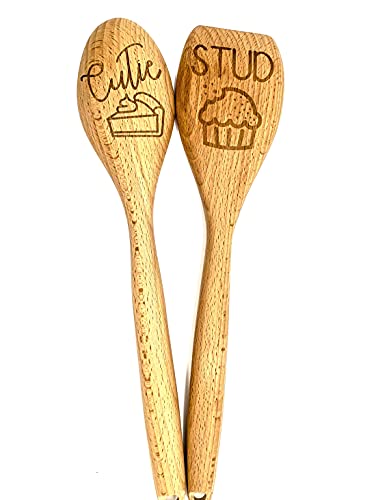 Cutie Pie and Stud Muffin Wooden Spoons available