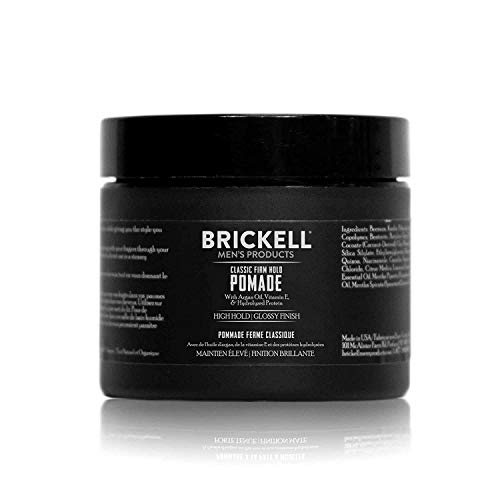 Brickell Men’s Firm Hold Pomade for Men, Natural & Organic With Strong Hold & High Shine Finish, 2 Ounces, Scented
