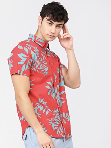 Image of Ketch Men's Cotton Slim Fit Printed Half Sleeve Shirt