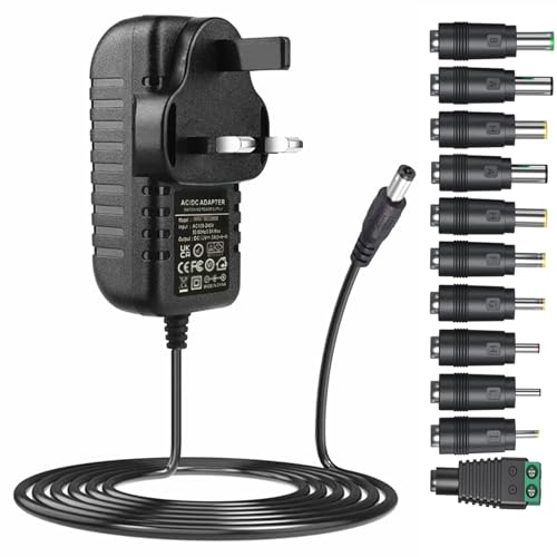 15v power supply ac adapter dc15v 3amps power cord with 11 changeable dc plugs ac230v to dc15volt 3a 2.5a 2a 1.5a 1a 500ma power adapter 15v charger transformer 5ft