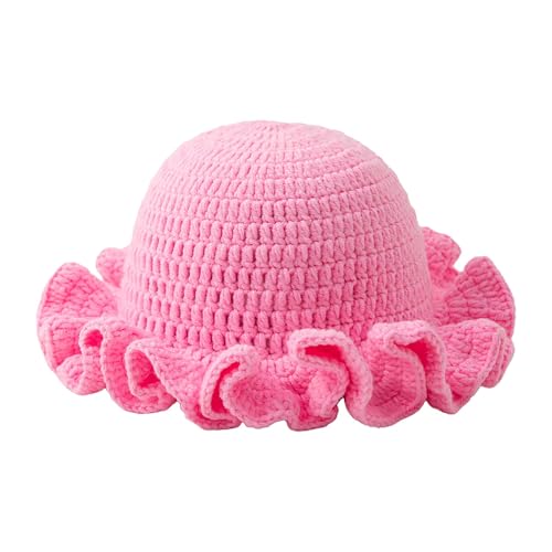 Kids Winter Hat Children Fashion Knit Warm Caps Solid Color Winter Knit Caps Soft Infant Children Slouchy Cap Girls (F)