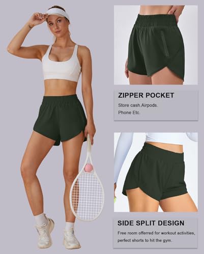 Image of BMJL Women's Athletic Shorts Running Workout Shorts Gym High Waisted Summer Short with Waistband Pocket