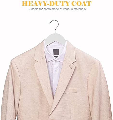 Image of WHISKET Solid Wood Hangers,Premium Wood Hangers with 360-Degree Rotatable Hook and Notches, Natural, Heavy Duty Wood Hangers for Coats, Suits, Jackets, Closet (White) [Pack of 6]