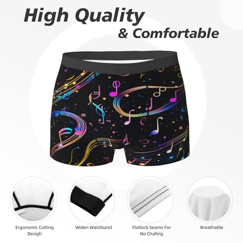 Men's Boxer Briefs Abstract Crooked Musical Note Underwear For Men Soft Elastic Boxer Shorts For Boys Adult3