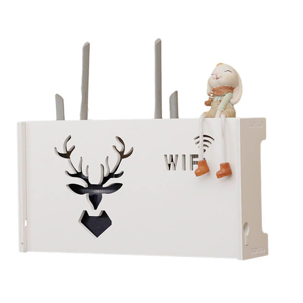 Boîte de routeur murale avec support de rangement sans fil et blindage pour gestion de câbles